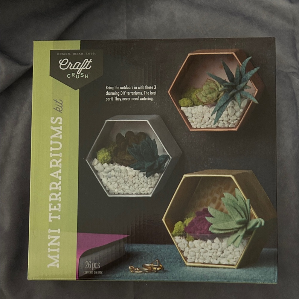 Craft Crush Mini Terrariums Kit - Green, Gold, Copper
